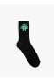 Фото #1 товара Basic Çiçekli Soket Çorap Işleme Detaylı