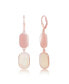 Фото #1 товара Sterling Silver Polished and Pink Mother of Pearl Earrings - Rose Gold Plated