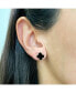 ფოტო #2 პროდუქტის Small Onyx Clover Stud Earrings