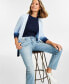 Фото #6 товара Women's High Rise Straight-Leg Jeans, Regular, Short and Long Lengths, Created for Macy's