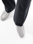 ASOS DESIGN loafers in silver diamante