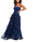 ფოტო #3 პროდუქტის Juniors' Strapless Tiered Glitter Dress