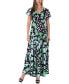 Фото #1 товара Платье макси с принтом 24seven Comfort Apparel V-образным вырезом и завышенной талией