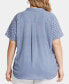 ფოტო #2 პროდუქტის Plus Size Becky Short Sleeved Blouse