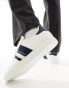 Armani Exchange side stripe logo trainers in white/navy