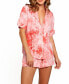 ფოტო #1 პროდუქტის Women's Harlow Tie Dye Pajama Short Set