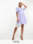 Фото #1 товара Nobody's Child Petite Mietta broderie mini dress in periwinkle blue