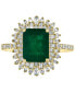 ფოტო #6 პროდუქტის EFFY® Emerald (2-1/5 ct. t.w.) & Diamond (1/2 ct. t.w.) Ring in 14k Gold