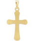 ფოტო #2 პროდუქტის Rounded Cross Pendant in 14k Yellow Gold