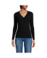 ფოტო #1 პროდუქტის Petite Drapey Rib Skimming Long Sleeve Henley T-Shirt