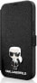 Karl Lagerfeld Etui Karl Lagerfeld KLFLBKP12SIKMSBK Apple iPhone 12 mini czarny/black book Saffiano Ikonik Metal