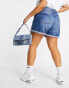 Фото #2 товара Noisy May Curve mom denim shorts in medium blue wash