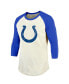 Фото #3 товара Men's Threads Jonathan Taylor Cream, Royal Indianapolis Colts Player Name and Number Raglan 3/4-Sleeve T-shirt