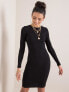 Фото #5 товара Женское трикотажное приталенное платье Factory Price фуксия
