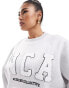 Фото #3 товара ASOS Weekend Collective Curve sweat with varsity logo in grey marl