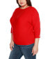 Фото #3 товара Plus Size Rivet-Trim Dolman-Sleeve Sweater
