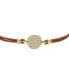 ფოტო #2 პროდუქტის Sadie Glitz Disc Medium Brown Leather Components Bracelet