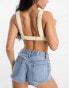 Фото #4 товара ASOS DESIGN elasticated triangle bralet in stone