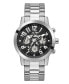 ფოტო #1 პროდუქტის Men's Multi-Function Silver-Tone Stainless Steel Watch 44mm