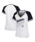 ფოტო #1 პროდუქტის Women's White New York Yankees Jersey Double Binding Raglan V-Neck T-Shirt