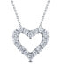 Фото #1 товара Macy's diamond 18" Heart Pendant Necklace (2 ct. t.w.) in 14k White Gold