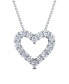 Diamond 18" Heart Pendant Necklace (2 ct. t.w.) in 14k White Gold