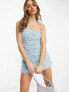 Фото #1 товара Extro & Vert mini dress in baby blue faux feather