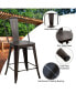 Фото #3 товара Мебель для кухни costway Набор из 4 металлических деревянных стульев для кухни и бара