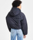 Juniors' Cropped Hooded Puffer Coat