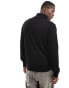 PS Paul Smith zebra icon badge logo cotton knit half zip jumper in black