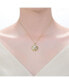 ფოტო #3 პროდუქტის 14K Gold Plated Cubic Zirconia Circle Floral Pendant