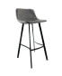 Фото #1 товара Faux Leather Bar Stool in Gray with Black Legs
