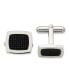 Фото #3 товара Stainless Steel Polished Black Carbon Fiber Inlay Cufflinks