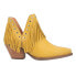 Фото #1 товара Dingo Fine N' Dandy Fringe Studded Snip Toe Cowboy Booties Womens Yellow Casual