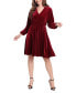 Фото #3 товара Women's Dolman-Sleeve Velvet Fit & Flare Dress