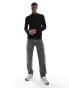 ONLY & SONS knitted long sleeve polo in black