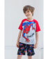 ფოტო #6 პროდუქტის Toddler Boys Spider-Man T-Shirt and French Terry Shorts Outfit Set to (2T - 10-12)