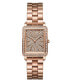 Women's Cristal Quartz 18K Rose Gold-Plated Stainless Steel Watch Set, 28mm