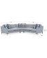 Фото #13 товара CLOSEOUT! Laylanna 119" 3-Pc. Fabric Striped L-Shape Sectional, Created for Macy's