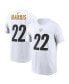 ფოტო #3 პროდუქტის Men's Najee Harris White Pittsburgh Steelers Player Name and Number T-shirt