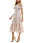 Juniors' Floral-Print Ruffled Off-The-Shoulder Midi Dress