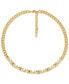 Фото #1 товара Michael Kors brass Logo Collar Necklace
