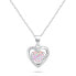 Фото #1 товара Charming silver heart necklace with opal NCL154WP