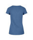 Фото #2 товара Women's Blue Distressed Detroit Lions Avery Scrum V-Neck T-Shirt
