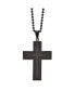 ფოტო #1 პროდუქტის Solid Black Carbon Fiber Cross Pendant Ball Chain Necklace