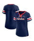 ფოტო #1 პროდუქტის Women's Navy New England Patriots Plus Size Original State Lace-Up T-shirt
