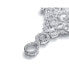 ფოტო #5 პროდუქტის Art Deco-Inspired Swirl Leaf Collar V Statement Necklace With Cleavage Dangling Open Teardrop Micro Pave Cubic Zirconia CZ For Women