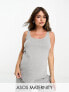 Фото #2 товара ASOS DESIGN Maternity exclusive mix & match cotton pyjama vest in grey marl