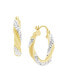 ფოტო #1 პროდუქტის Clear Crystal Twisted Click Top Hoop Earring in Silver Plate or Gold Plate