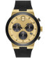 ფოტო #1 პროდუქტის Men's Swiss Chronograph Bold Fusion Black Silicone Strap Watch 44mm